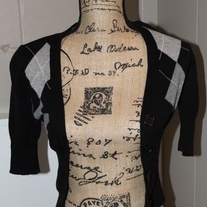 Shrug argyle sweater